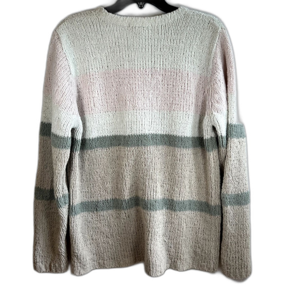 Claudia D. Pullover Sweater Women's L Grandma, Granny, Cottage, Fluffy Striped - Picture 3 of 6